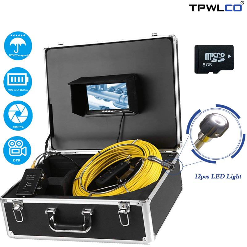 

7 inch 23mm Industrial Pipe Pipeline Sewer Inspection Video Camera IP68 Waterproof CCTV 1000TVL Camera Drain Cleaner Endoscope