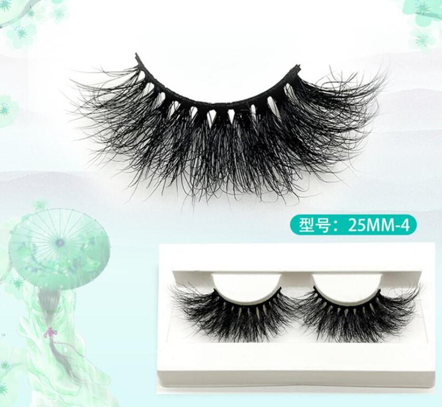 

HBZGTLAD new 25MM -4 of long water mink false eyelashes thick cross eyelashes handmade fake