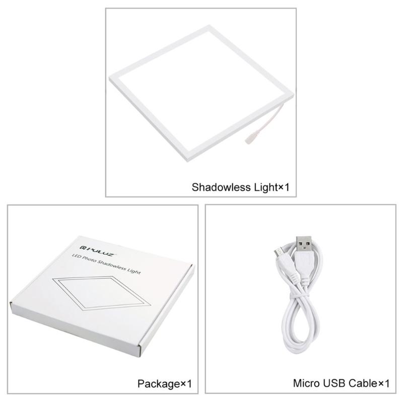 

PULUZ Mini LED Photography Shadowless Bottom Light 22.5cm Shadow-free Light Lamp Panel Pad for 20cm Photo Studio Box