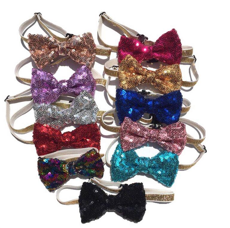 

Pet Adjustable Sequin Bow Tie Pet Cat Dog Collar Neck Strap Grooming Accessories Pet Product Supplies Christmas Free Ship, As pic