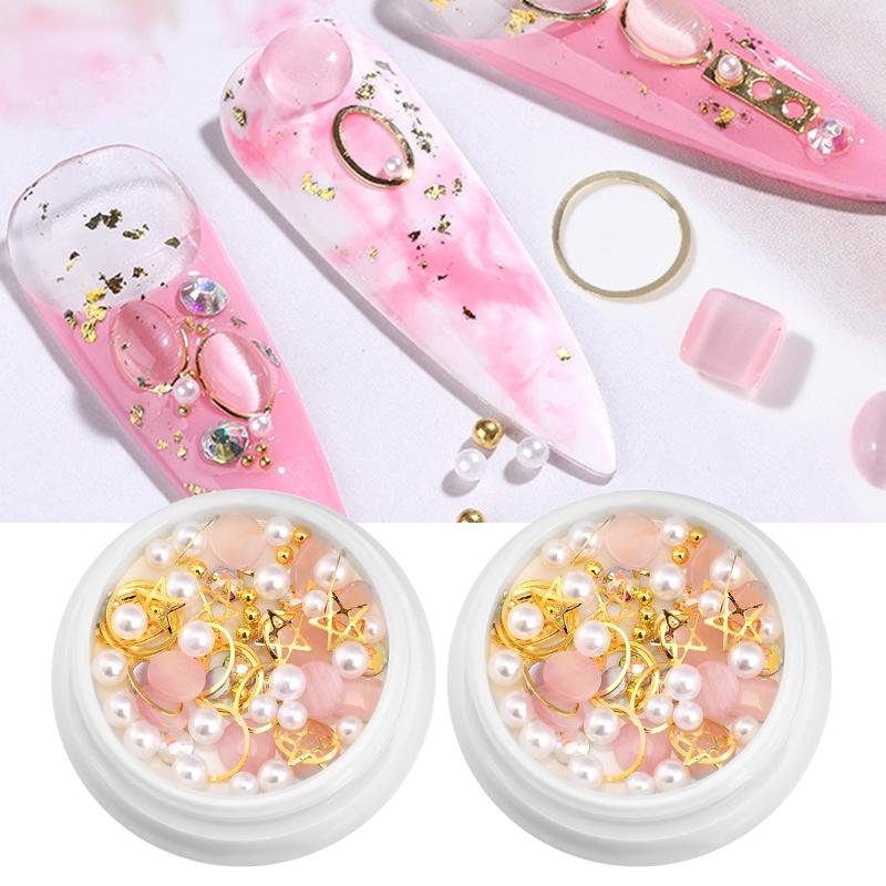 

3D Nail Art Rhinestones Decoration Kit Blue Color Crystal Diamond Charms Sparkly Opal Gems Stones Crafts DIY Nail Accessories