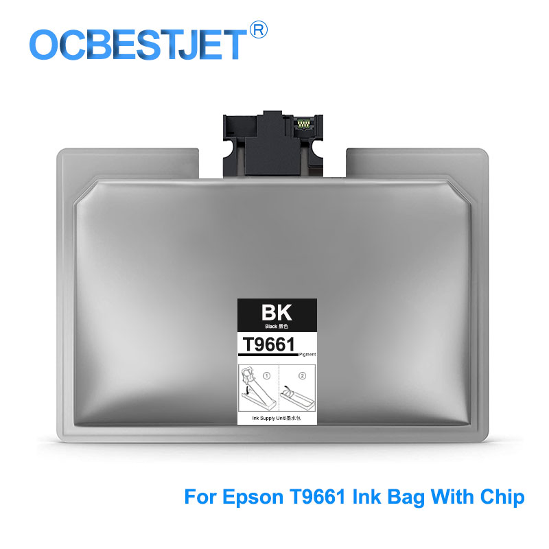 

780ML/PCS T9661 XXL T9661XXL Pigment Ink Bag With Chip For WorkForce Pro WF-M5299 M5799 Printer T9661 Ink Cartridge