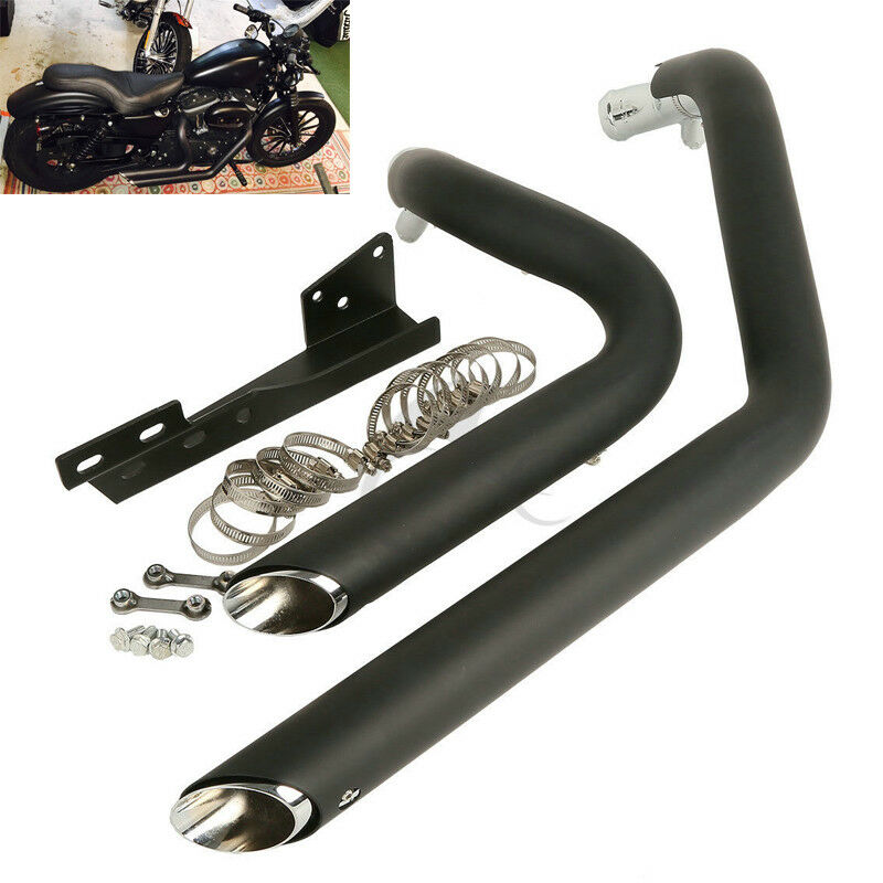 

Motorcycle Staggered Short shots Exhaust & Heat Shield For XL883 1200 2004-2013