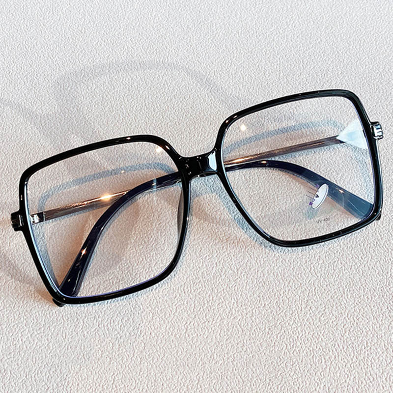 New Arrival Fashion Big Eyes Style Square TR90 Frame With Full Metal Arms Beautiful Women Optical Glasses-image-589370060