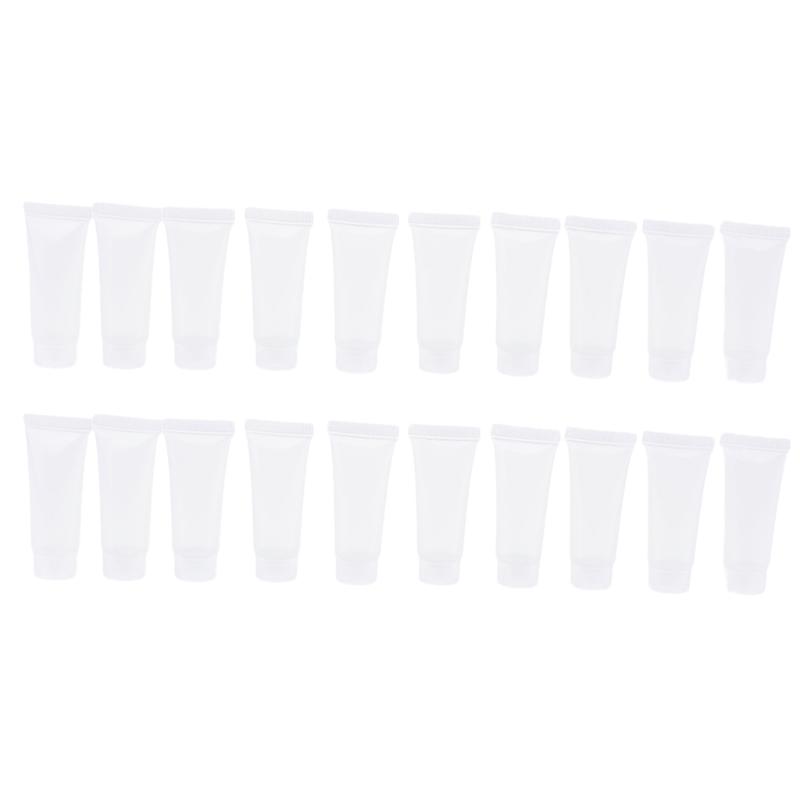 

20pcs 10 ml Travel Bottles for Shampoo, Conditioner, Lotion - Plastic Squeezable Soft Tubes Clear Empty Tube