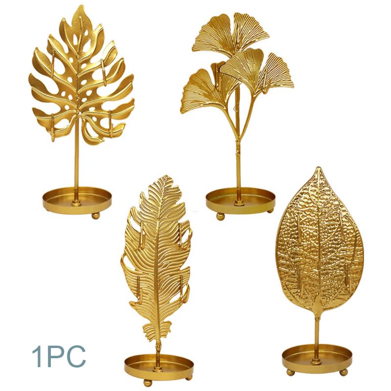 

Display Holder Space Saving Metal Leaves Shape Multifunctional Bedroom Storage Rack Earring Necklace Detachable Jewelry Stand