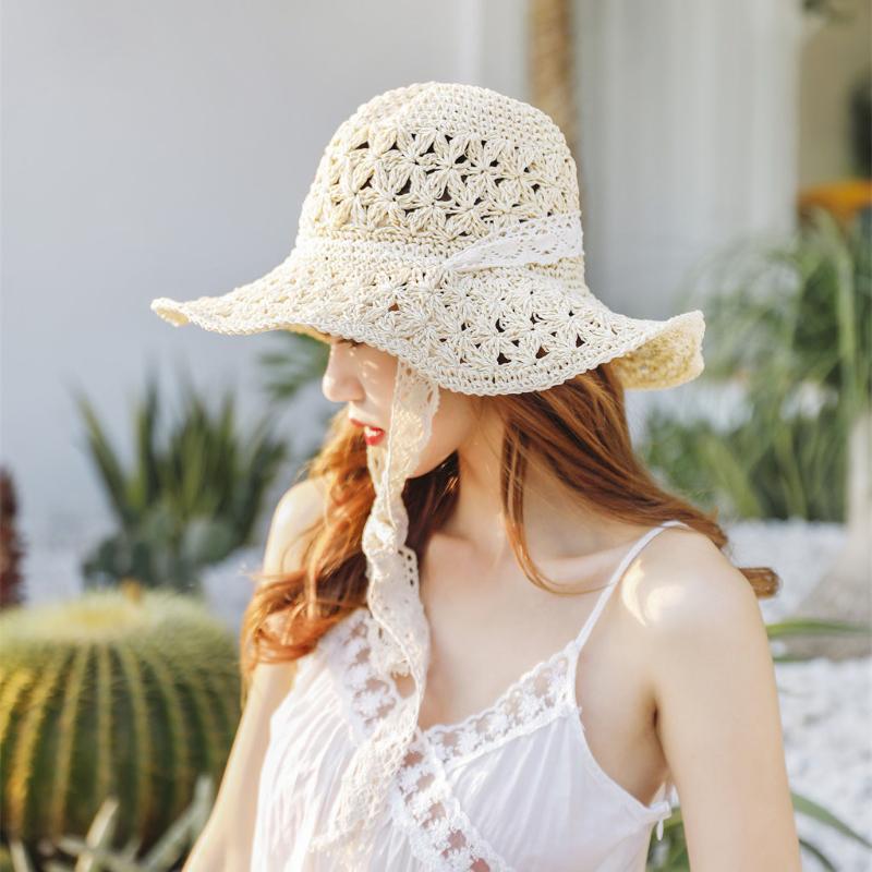 

New Product Straw Hats Leisure Go On A Journey Straw Hat Outdoors On Vacation Sunscreen Will Eaves Sun Hat #35