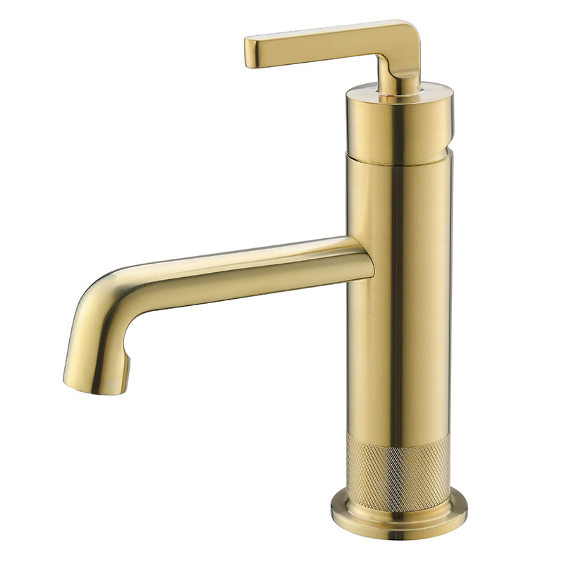 

Bathroom Faucet Brushed Gold Basin Faucet Cold &Hot Water Mixer Sink Tap Brass Deck Mounted