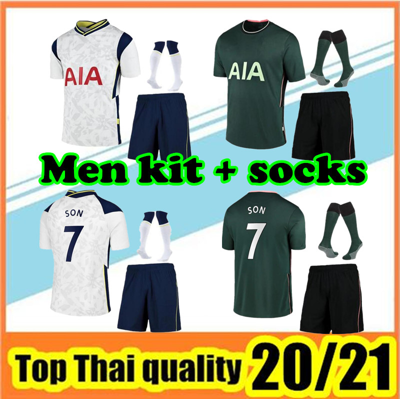 Thailand quality KANE soccer jersey 2020 2021 LUCAS jersey ERIKSEN DELE 20 21 SON Football shirt kit men kit+sock uniforms kit