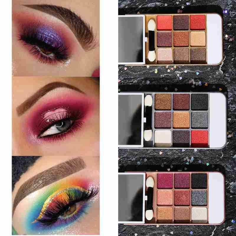 

Waterproof Phone Eyeshadow 9 Color Eye Shadow Long Lasting Pearl Light Dumb Light Disc Portable Cosmetics Desert Rose Eye Shadow, Gold