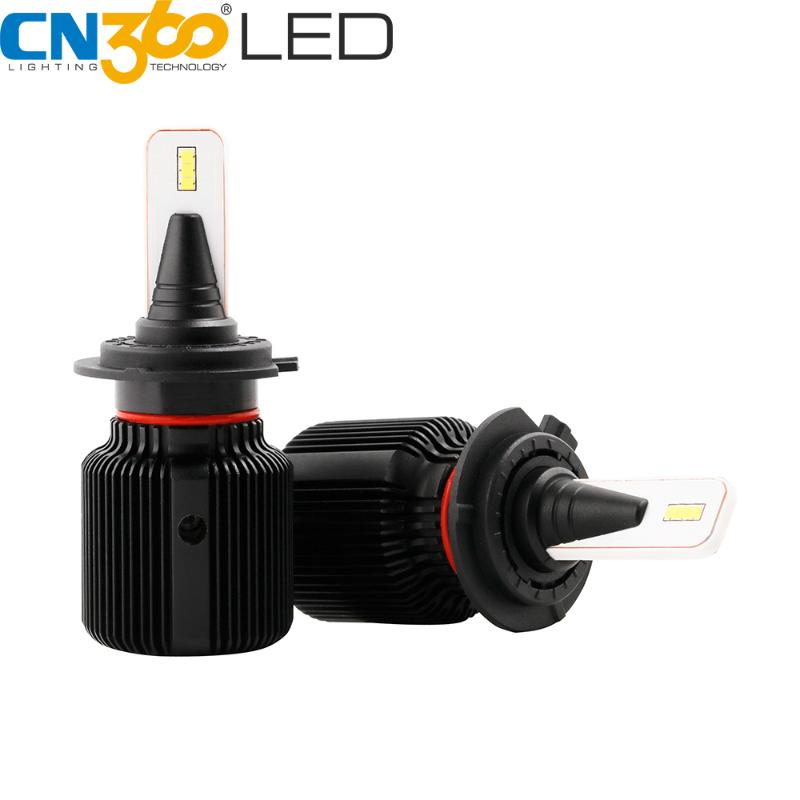 

CN360 2pcs H7 led Headlight H7 Auto Light Bulb Mini CSP Chip Car Headlamp 40W 8000LM 6500K White12V 24V Fanless Waterproof