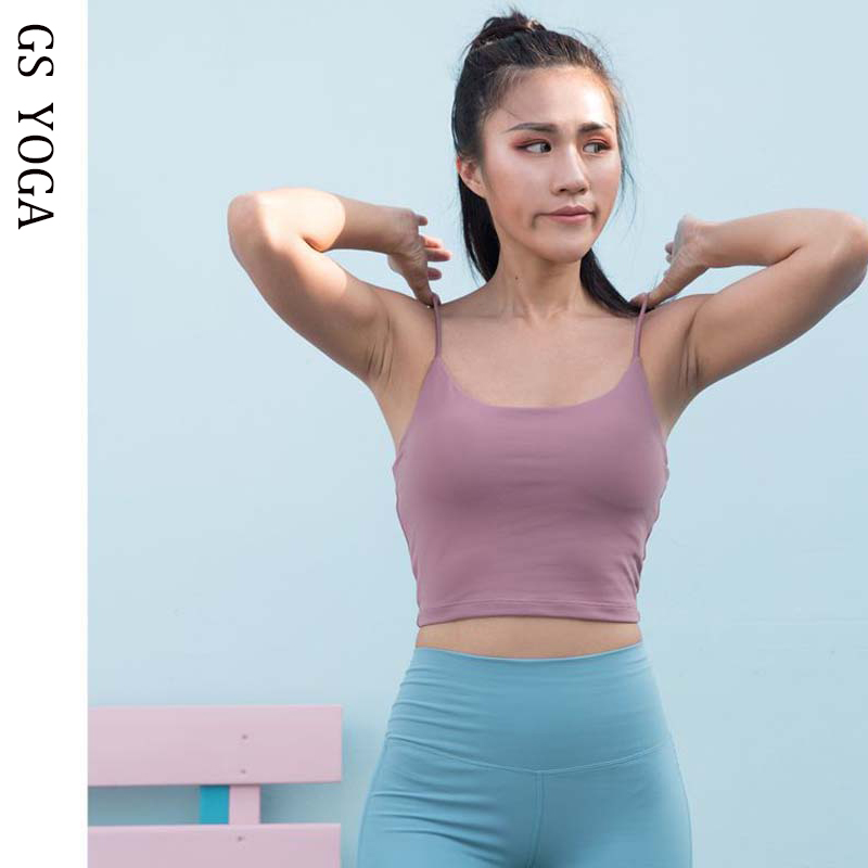 

2020 Sleeveless padded Sports Bra Sexy Women Gym Running bra Yoga Tank Top Athletic Fitness Vest Underwear Sport Top, Black