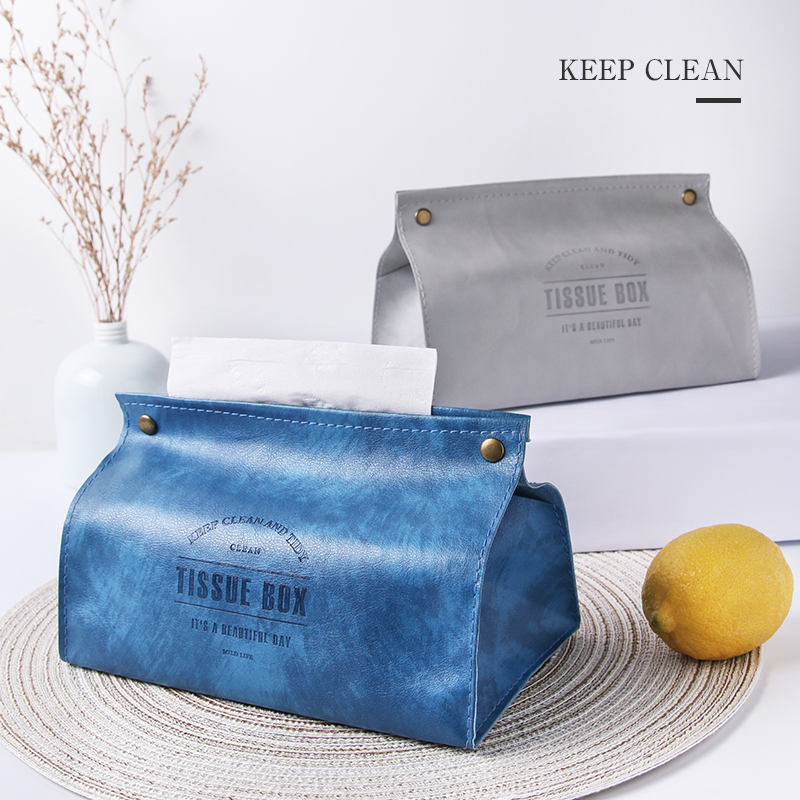 

Nordic Leather Desktop Tissue Box Car Seat Storage Removable Tissue Case aper Towel Container Facial Napkin Holder