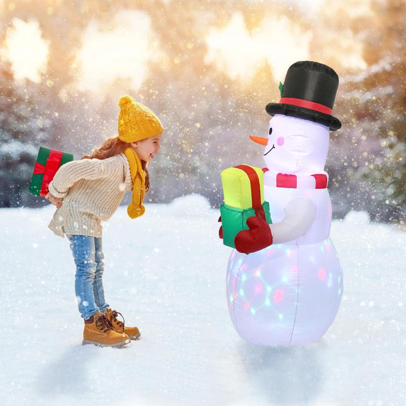 

5ft Christmas Inflatables Blow Up Yard Decorations, Snowman Xmas Inflatable with Rotating LED Lights for Indoor Outdoor Yard Gar