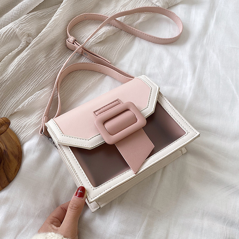 

Contrast color Female Tote bag 2020 Fashion New High quality PU Leather Women's Designer Handbag Lock Shoulder Messenger Bag, Black