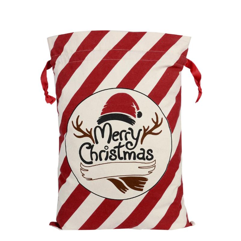 

Christmas Gift Bag Sack Drawstring Santa Claus Storage Candy Holders Large Capacity Creative Canvas Bags