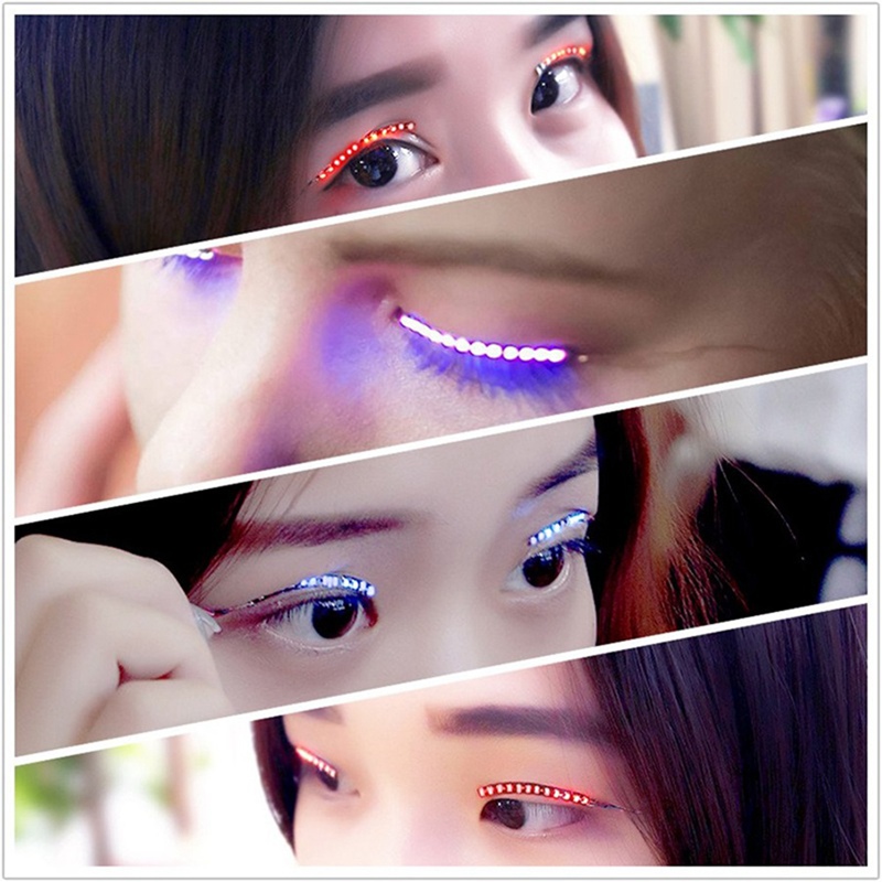 

1Pair LED Light False Eyelashes Waterproof Unisex Shining Charming Eyelashes Makeup False For Party Club Bar Halloween