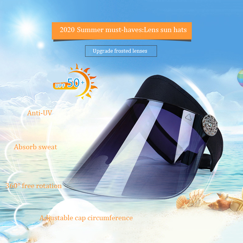 

Fashion Female Summer PVC Sun Hat Cycling Travel Sun Visor Adjustable Outdoor Protection Against UV Rays Transparent Hat