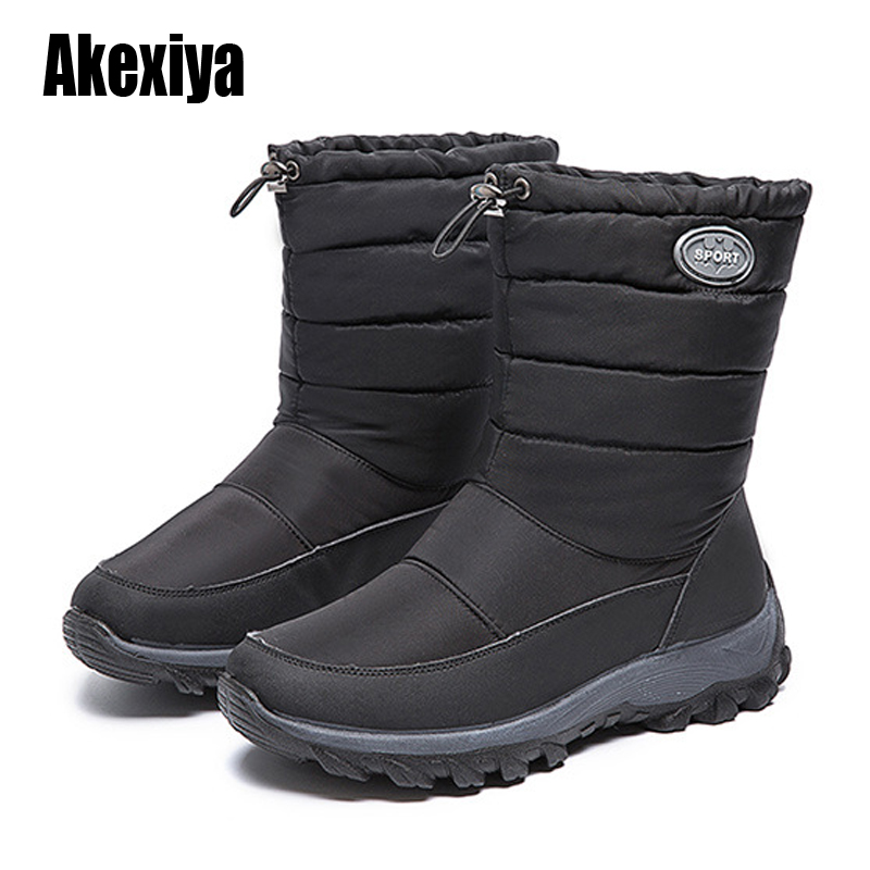 

Winter Fashion Waterproof Wedge Platform Women Boots Mother Ankle Boots Women's flats Warm Snow Shoes u932, Black