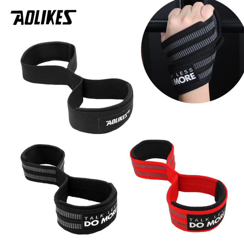 

AOLIKES 2PCS Professional Wrist Support Gym Weightlifting Training Weight Lifting Gloves Bar Grip, Red