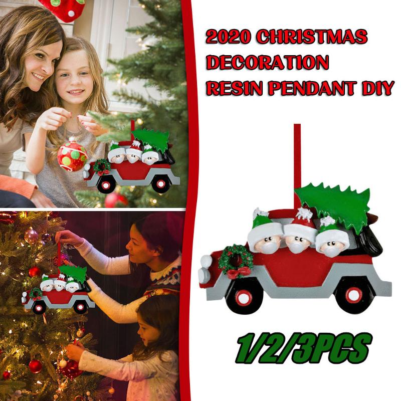 

2020 Quarantine Personalized Ornaments Christmas Tree Hanging Pendant Resin mask snowman Christmas tree hanging pendant