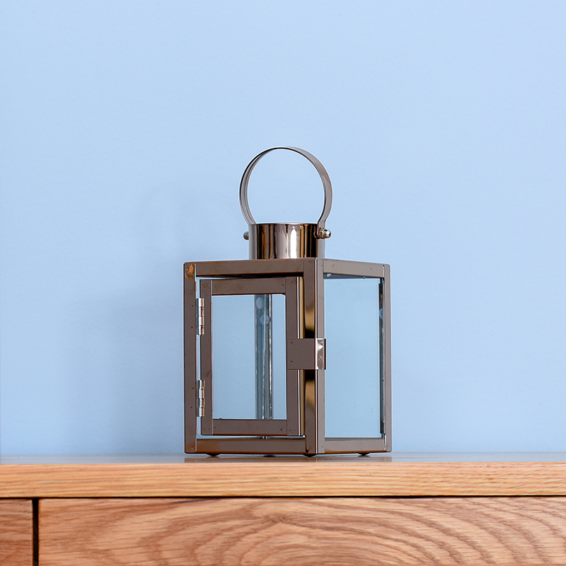 

European classic candlestick mini windproof glass stainless steel floor lamp light candlestick home decoration ornaments crafts