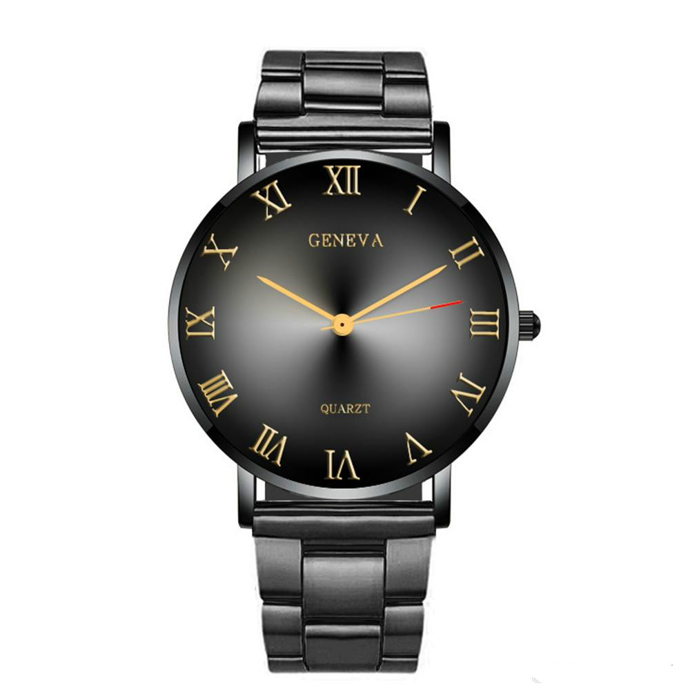 

Wholesale Fashion Mens Roma Intercolor Double Colours Dial Black Relojes Business Alloy Quartz Watches New Casual Male Watches Wrist