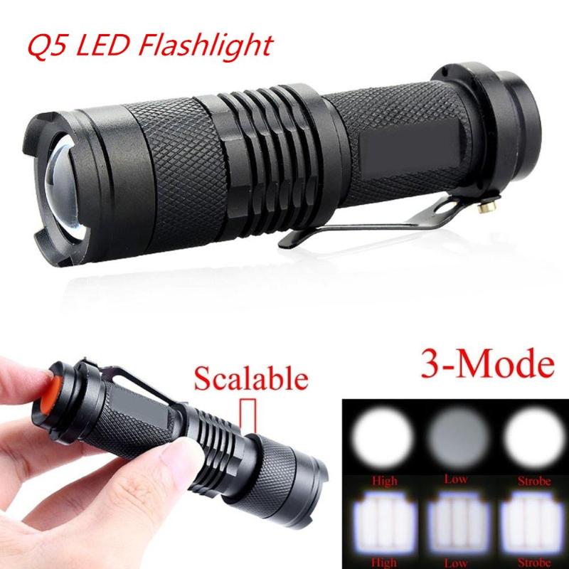 

1pcs Supper Bright T6/Q5 LED Tactical Adjustable Focus Zoomable Light Lamp 3/5 Modes for 18650/14500