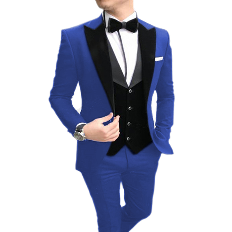 

2020 Men's Suit 3 Pieces Casual Black Notch Lapel Vest Best Man Tuxedos For Wedding Party Suits(Blazer+vest+Pants, Fuchsia