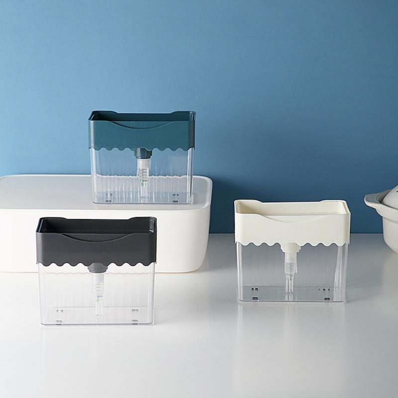 

Dish Soap Dispenser Caddy w/ Sponge Holder for Bathroom Grey