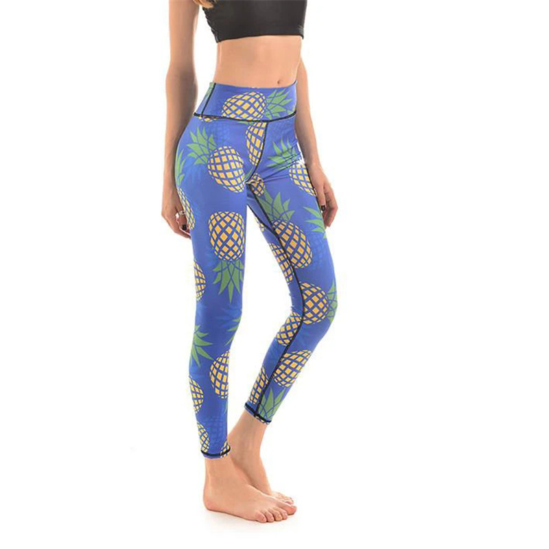 

New Women Yoga Pants Print Seamless High Waist Yoga Fitness Home Gym Ladies Wear Pants Exercise Sports Long 2020, Blue
