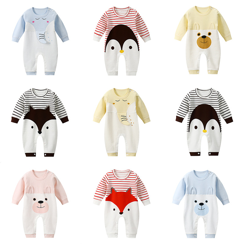 

Autumn winter baby long-sleeved cotton children's romper suits boy babies kids girl children cartoon print, As picture