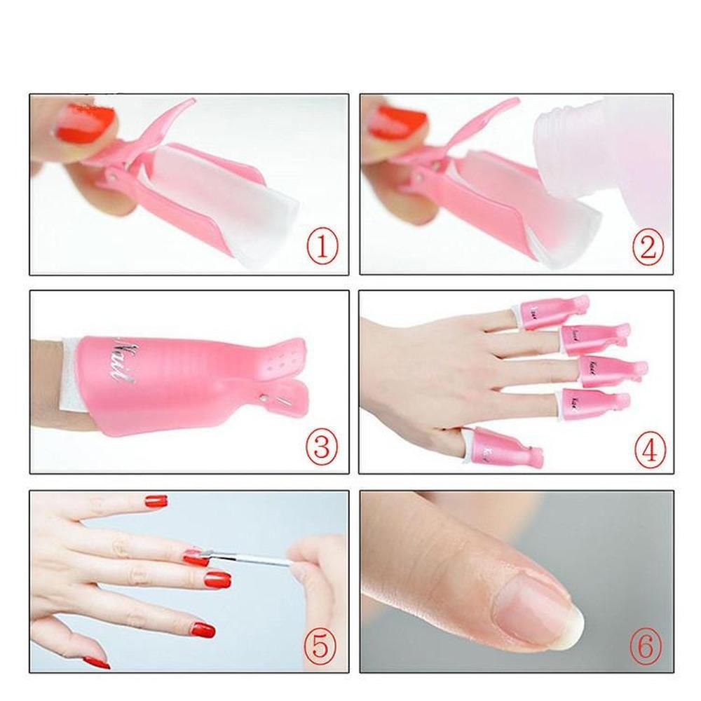 

10pcs/set Plastic Nail Art Soak Off Cap Clip UV Gel Polish Remover Wrap Tool Non-slip Nail Cover Plastic Nail Art Soak Off Cap Clip