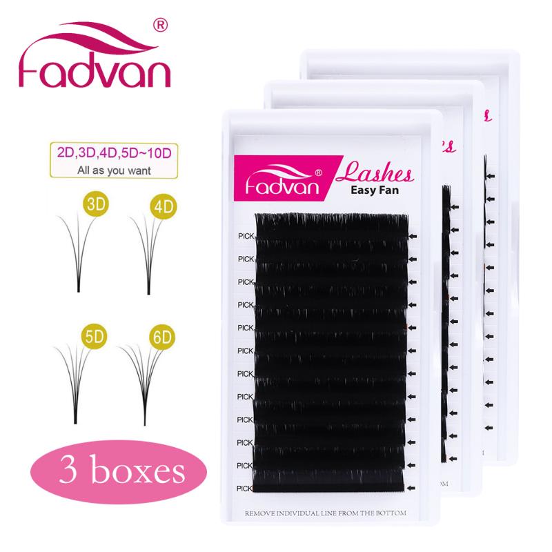 

3 boxes/set Easy Fan Eyelash Extensions for Lash Building Atuo Blooming False Makeup Lashes Easy Fanning Eyelashes