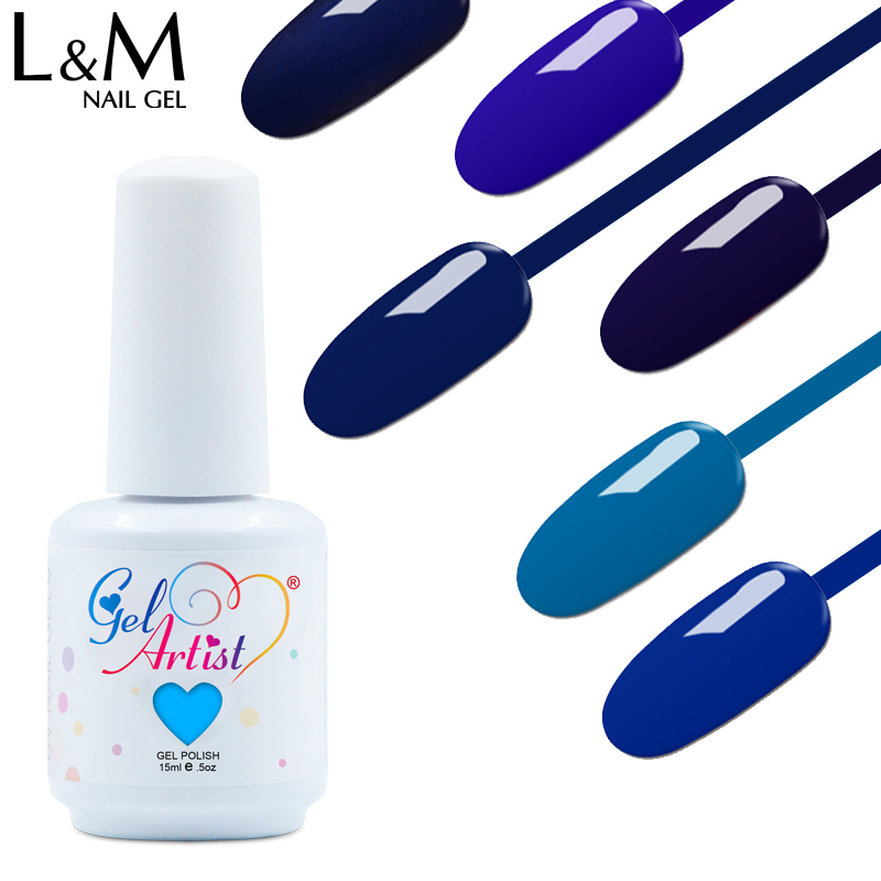 

Gelartist 12pcs/set Classic aristocratic blue Gel color series Nail Gel Polish Soak Off UV led lamp Hight quality long-lasting, 1 set