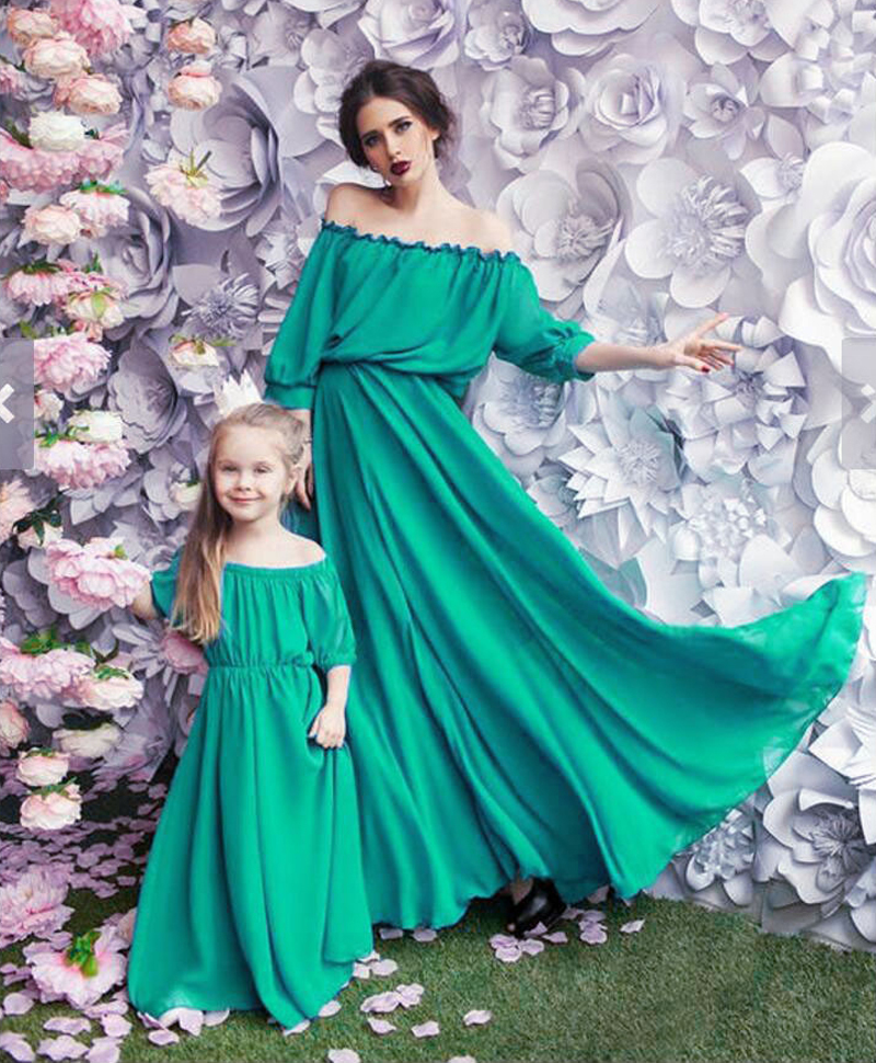 mommy and me green dresses