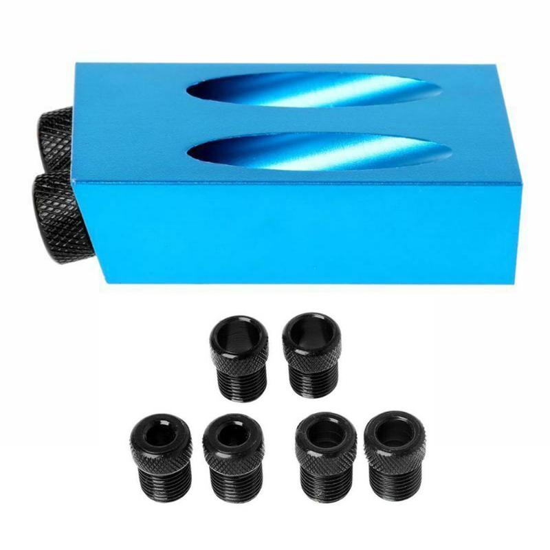 

1set Pocket Hole Jig Kit 6/8/10mm Adapter Oblique Hole Locator Transfer Drill Guide Woodworking Installation Tool