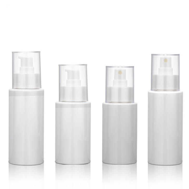

2020 New 100pcs 120ml white Empty Emulsion Spray Bottles Refillable Plastic Empty Container Perfume Atomiser Travel Accessories
