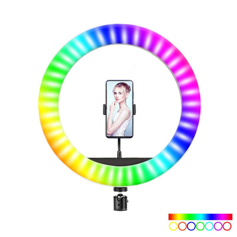 

RGB LED Selfie Round Light USB RingLight with Phone Clip Photographic Lighting Phone Photography Video Makeup Lamp
