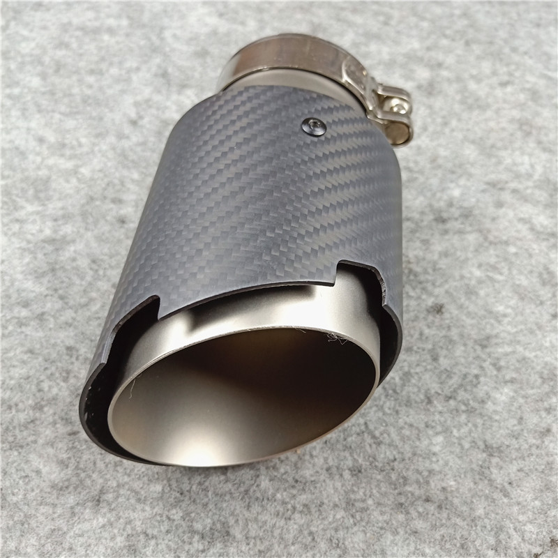 

1X Inner 2 inches Matte Carbon Fiber Exhaust Tips Matte Stainless Steel For Akrapovic Carbon Muffler Nozzles Exhaust Pipes