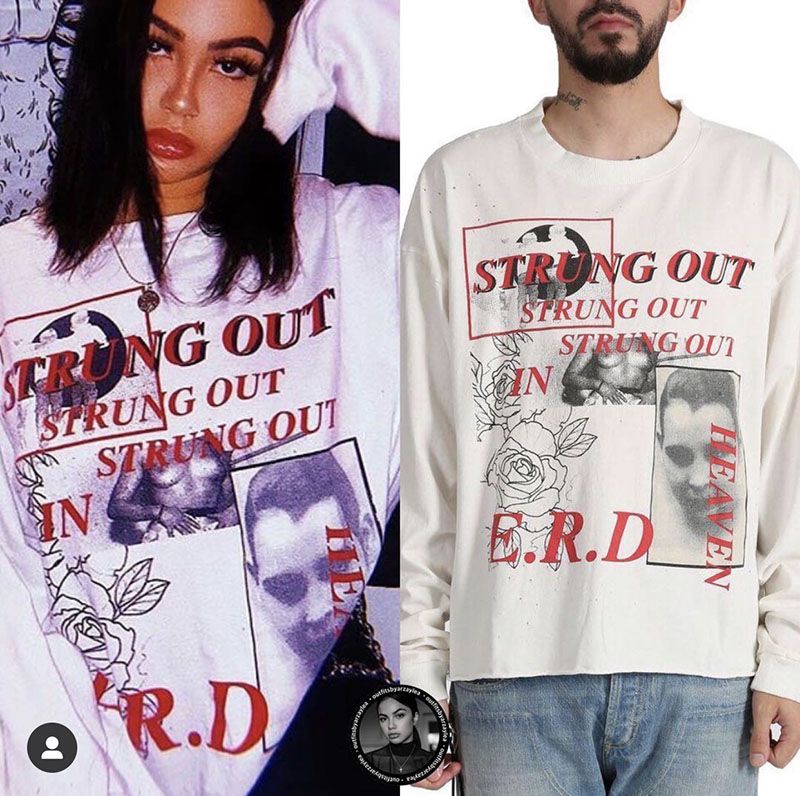 

ERD Casual Oversized Long Sleeve Tee T-shirts Enfants Riches Deprives Distressed Vintage Graphic Shirts Men Women Hip Hop Streetwear, Black #2