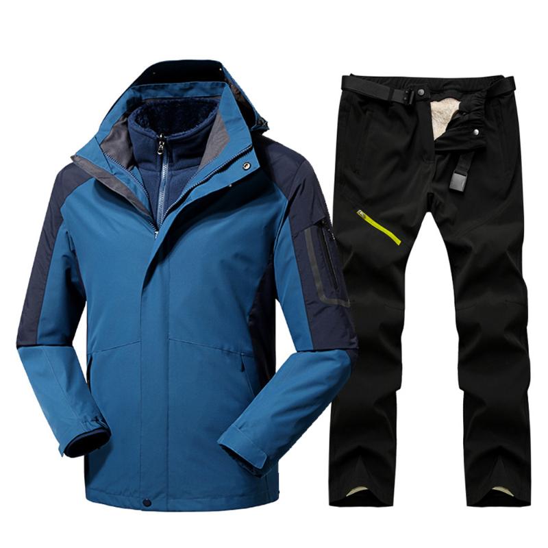 

New Winter Ski Suit For Men Warm Windproof Waterproof Outdoor Sports Snow Jackets and Pants Male Ski Equipment Snowboard Jacket, Black pants
