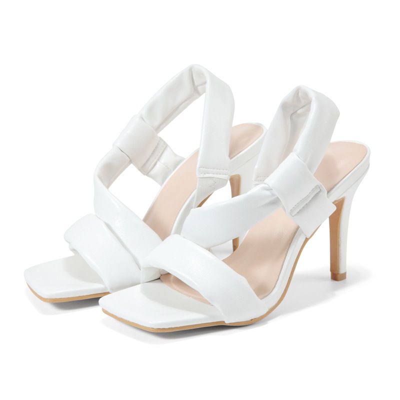 

New soft strap high heel sandals comfortable foot ladies high heels plus size light green sandals Lady Party Shoes Feminina