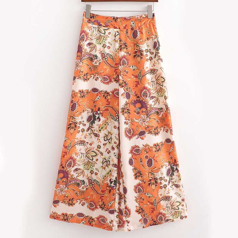 

Elina Wide Leg Pants Women Fashion Floral Printed Trousers Women Elegant High Waisted Full Length Pants Female Ladies HN, Xdpa3172