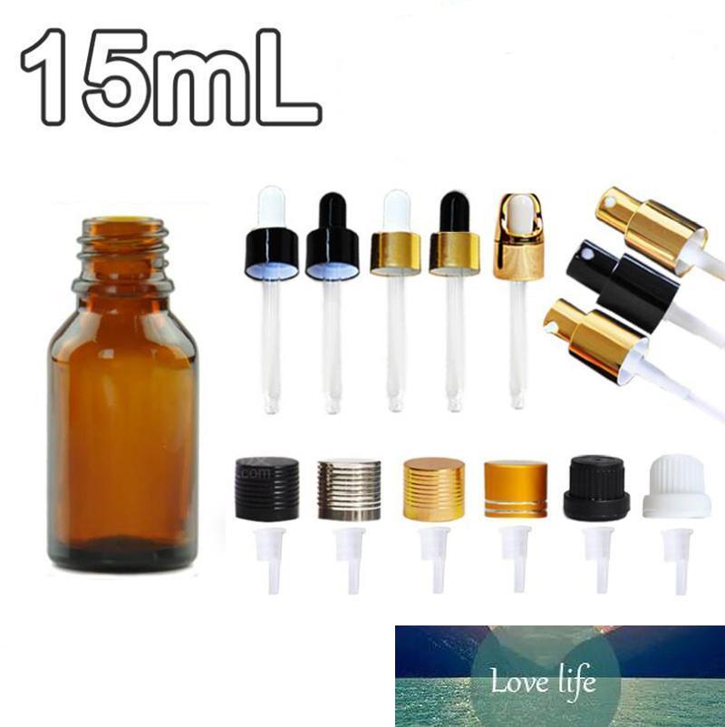 

15 Ml Glass Cosmetic Jars Essential Oil Spray Bottles Amber Glass Dropper Bottle with Dripper Cosmetic Container New Protection Package