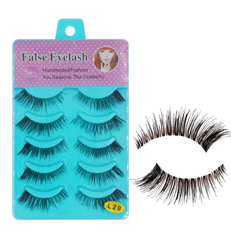 

5 Pairs/Set Women's Sexy Pure Hand-made Black False Eyelashes Thick Long Voluminous Fake Lashes Makeup Beauty Tools Hot HX-L28