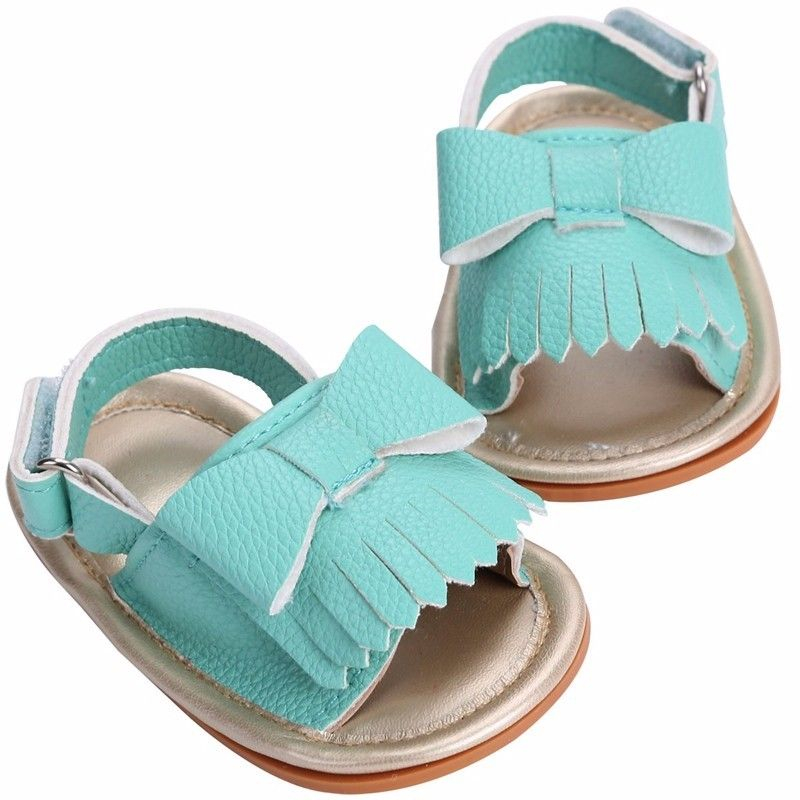 

Summer Cute Newborn Infant Baby Girl PU Leather Bow Tassel Shoes Toddler Kids Girls Shoes -18M, Blue