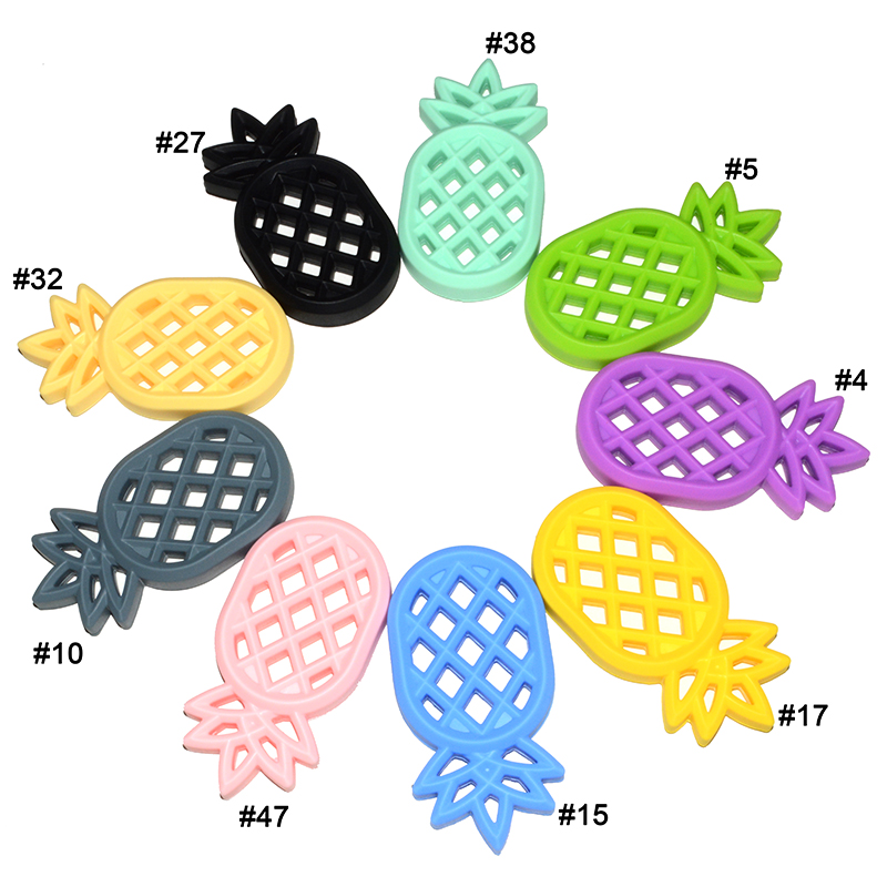 

Fashion BPA Free Fruit Toy Silicone Pineapple Teether Baby Pacifier Dummy Chewable Jewelry Making
