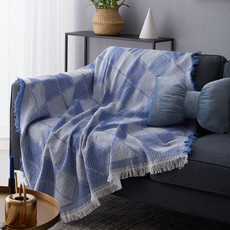 

Solid Plaid Sofa Blanket For Bed Cushion Sofa Cover Tablecloth Threads Cotton Knit throw Blanket Tapestry Travel Plane Blankets