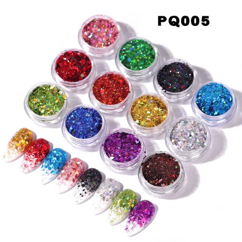 

12pcs/set Colorful Glitter Shiny Nail Sequins Gift Star Butterfly Fashion Thin Art Decoration Charm Long Lasting Tips Easy Apply